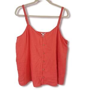 Sonoma Women's Sleeveless Orange Coral Top Size XXL NWT